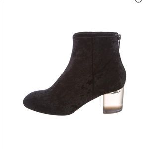 Rag and bone booties velvet transparent heel 5